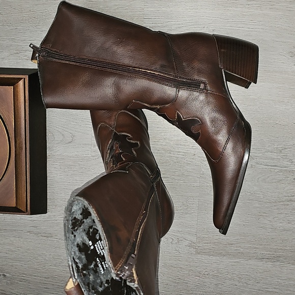 Brown Leather Western Boots size 8 - Picture 7 of 8